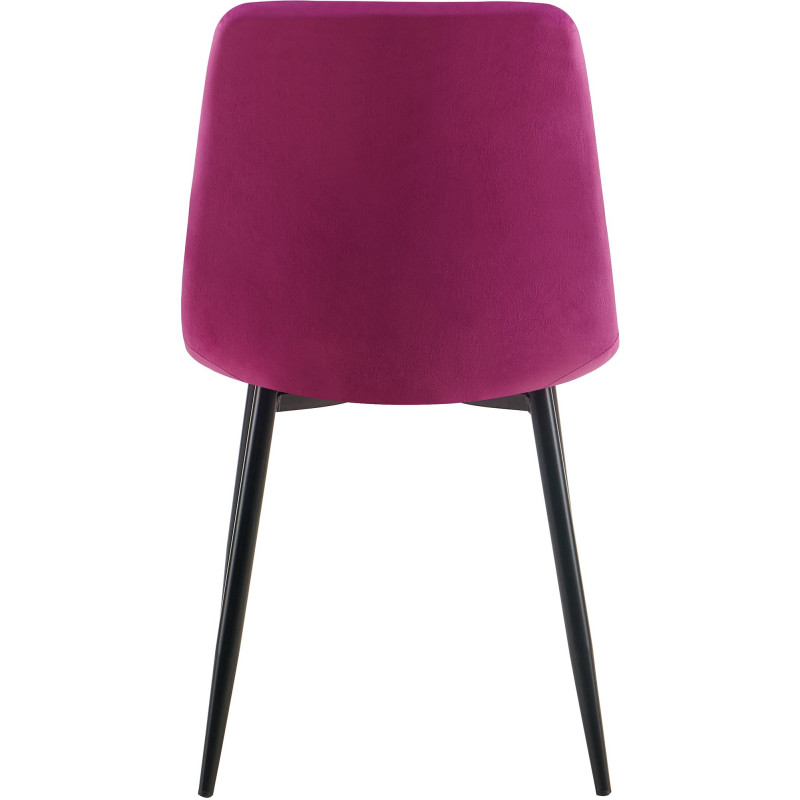 Chaise moderne en Velours Violet Métal Noir Mat Delphine - 5