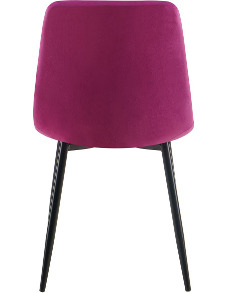 Chaise moderne en Velours Violet Métal Noir Mat Delphine - 5
