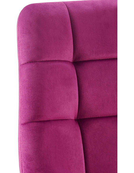 Chaise moderne en Velours Violet Métal Noir Mat Delphine - 6