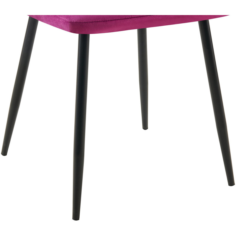 Chaise moderne en Velours Violet Métal Noir Mat Delphine - 8