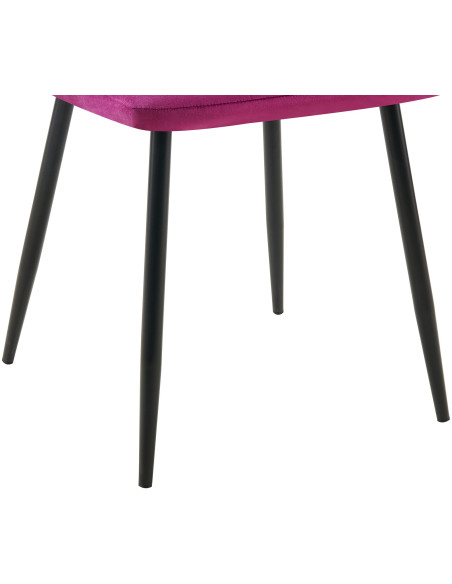 Chaise moderne en Velours Violet Métal Noir Mat Delphine - 8