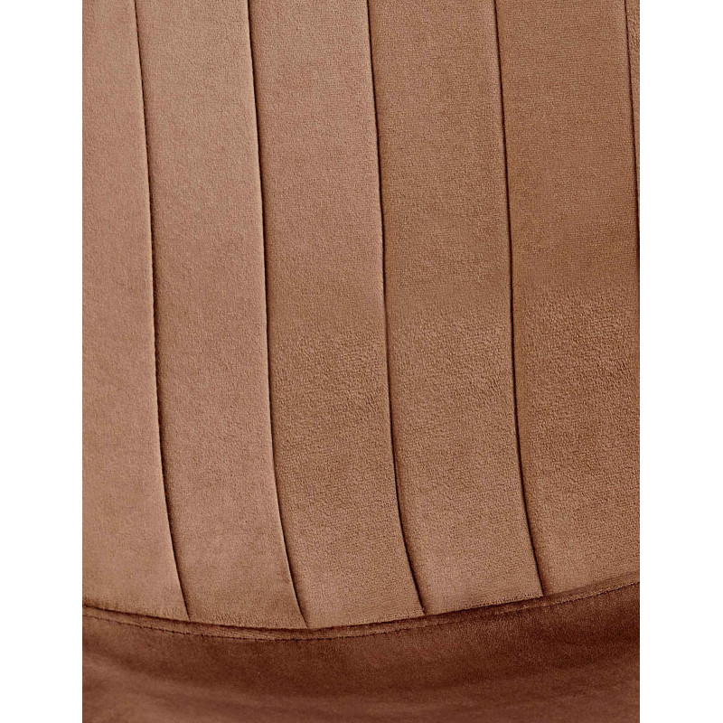 Chaise moderne en Velours Marron Métal Noir Ivina - 2
