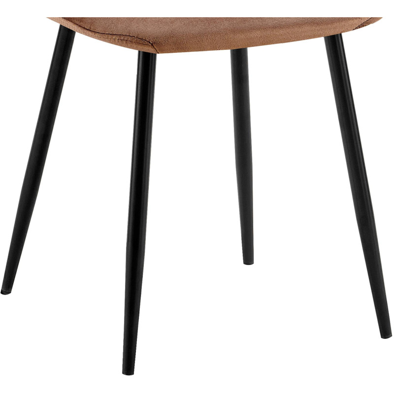Chaise moderne en Velours Marron Métal Noir Ivina - 3