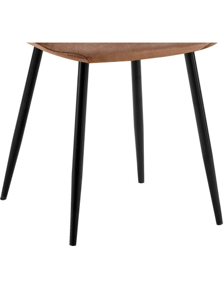 Chaise moderne en Velours Marron Métal Noir Ivina - 3