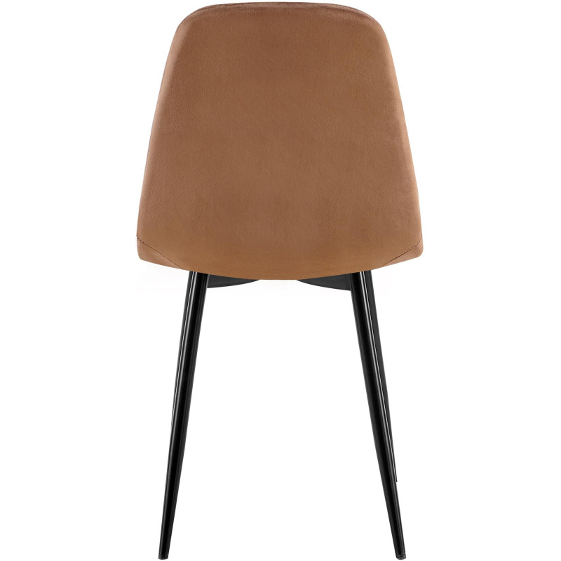 Chaise moderne en Velours Marron Métal Noir Ivina - 5