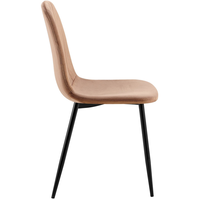 Chaise moderne en Velours Marron Métal Noir Ivina - 6