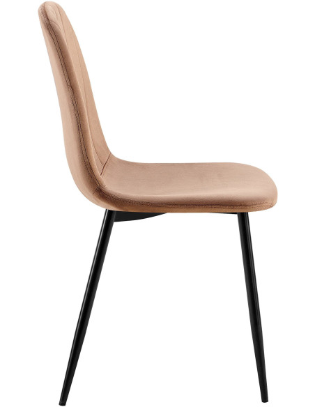 Chaise moderne en Velours Marron Métal Noir Ivina - 6