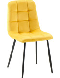 Chaise moderne en Velours Jaune Métal Noir Mat Delphine