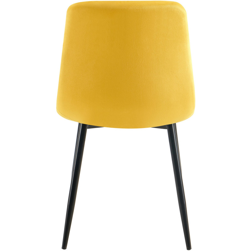 Chaise moderne en Velours Jaune Métal Noir Mat Delphine - 5