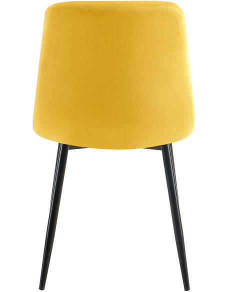 Chaise moderne en Velours Jaune Métal Noir Mat Delphine - 5