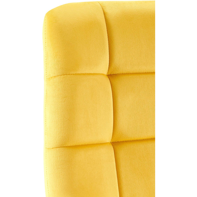 Chaise moderne en Velours Jaune Métal Noir Mat Delphine - 6