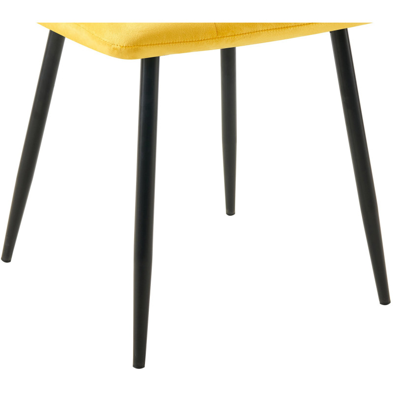 Chaise moderne en Velours Jaune Métal Noir Mat Delphine - 8