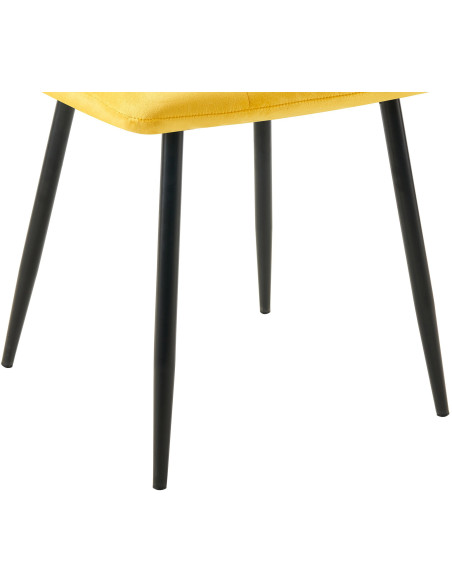 Chaise moderne en Velours Jaune Métal Noir Mat Delphine - 8