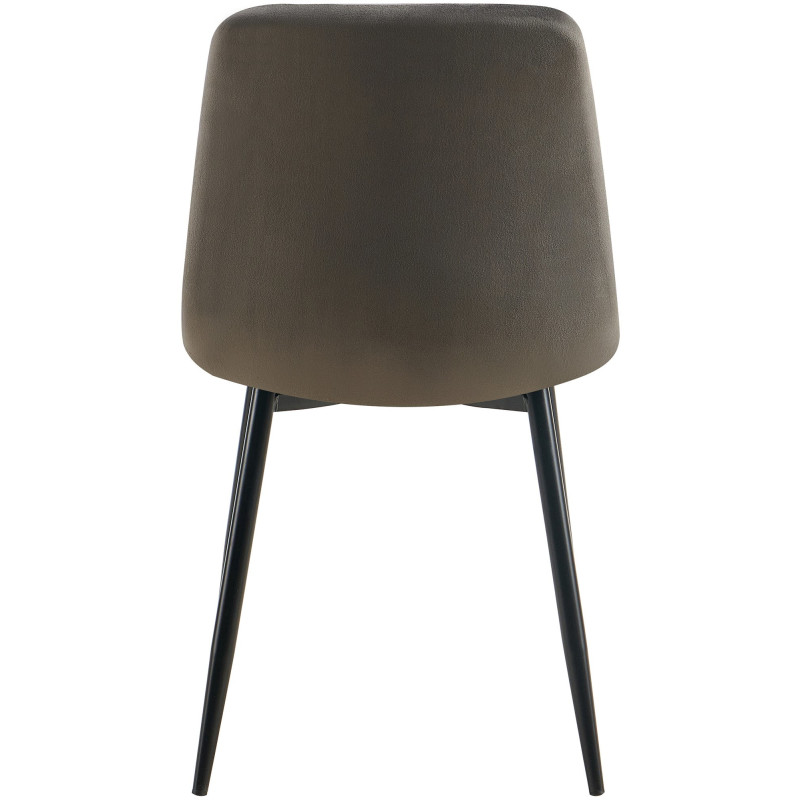 Chaise moderne en Velours Gris anthracite Métal Noir Mat Delphine - 5