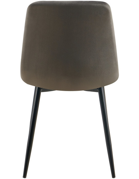 Chaise moderne en Velours Gris anthracite Métal Noir Mat Delphine - 5
