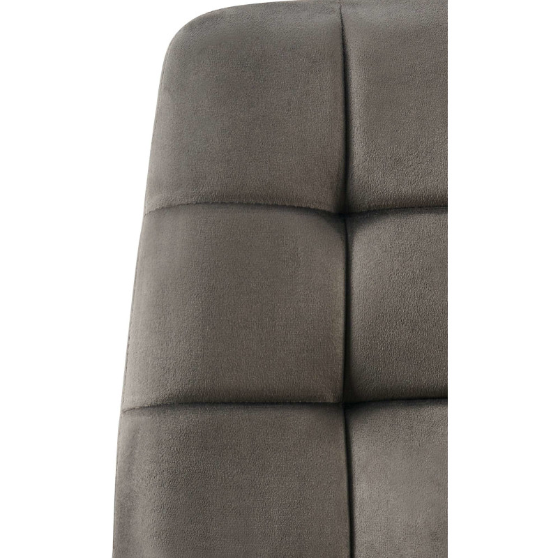 Chaise moderne en Velours Gris anthracite Métal Noir Mat Delphine - 6