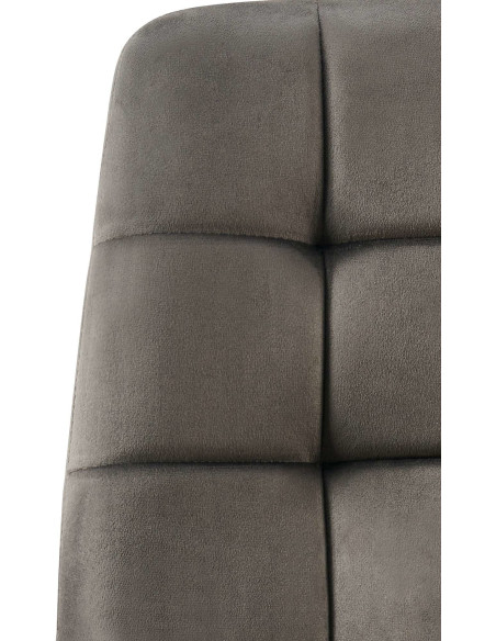 Chaise moderne en Velours Gris anthracite Métal Noir Mat Delphine - 6