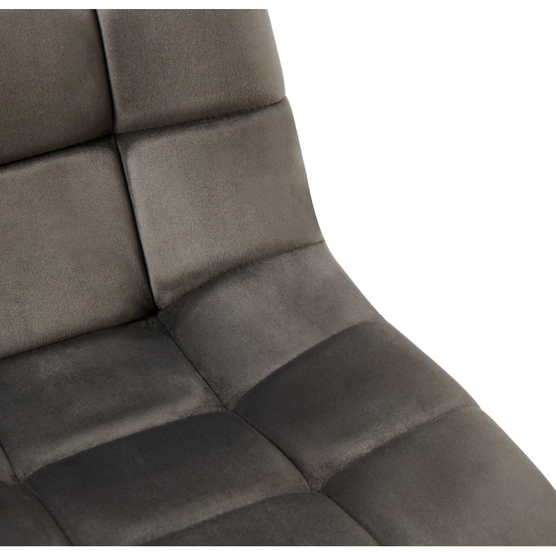 Chaise moderne en Velours Gris anthracite Métal Noir Mat Delphine - 7