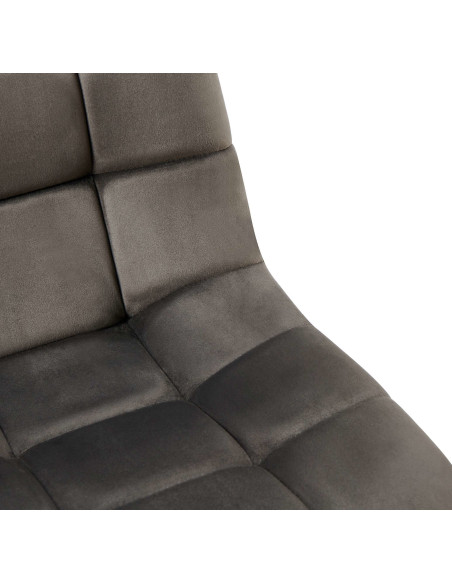 Chaise moderne en Velours Gris anthracite Métal Noir Mat Delphine - 7