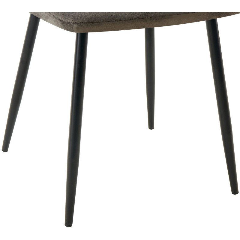 Chaise moderne en Velours Gris anthracite Métal Noir Mat Delphine - 8