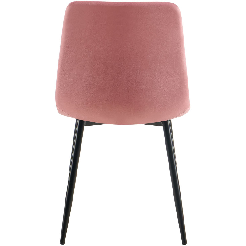 Chaise moderne en Velours Rose Métal Noir Mat Delphine - 5