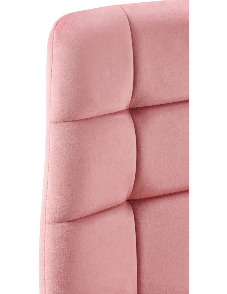 Chaise moderne en Velours Rose Métal Noir Mat Delphine - 6