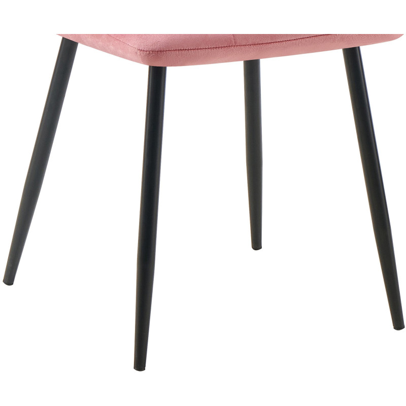 Chaise moderne en Velours Rose Métal Noir Mat Delphine - 8