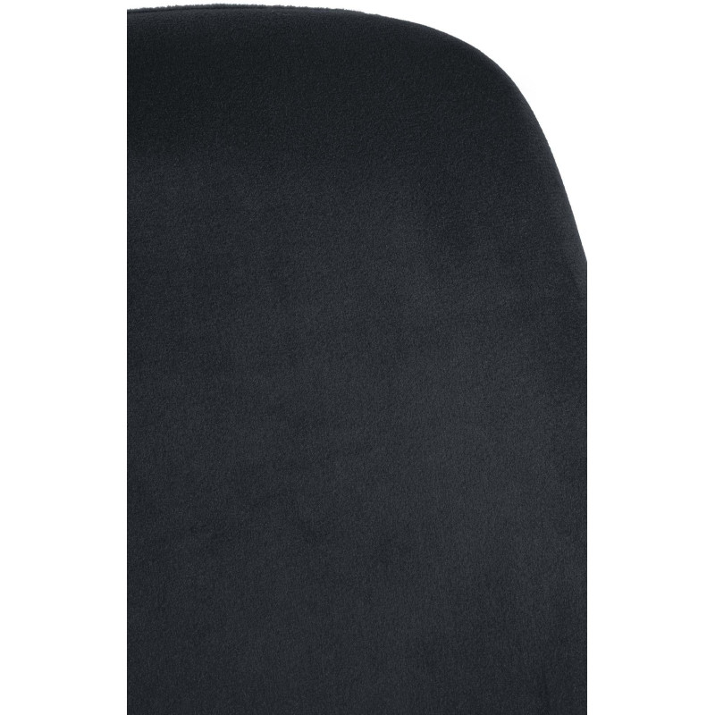 Chaise moderne en Velours Noir Métal Noir Mat Valia - 6