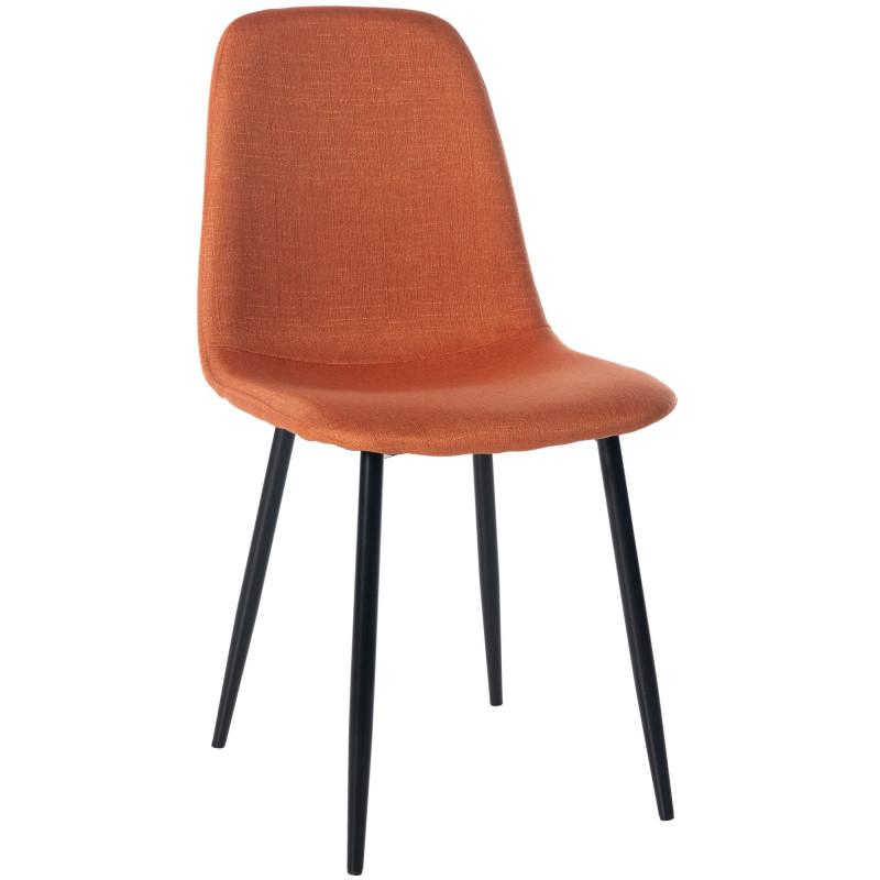 Chaise moderne en Tissu Orange Métal Noir Jerana - 1