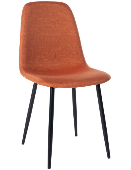 Chaise moderne en Tissu Orange Métal Noir Jerana - 1