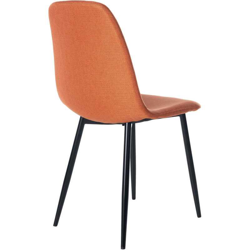 Chaise moderne en Tissu Orange Métal Noir Jerana - 2