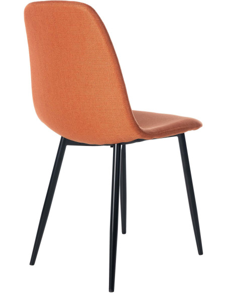 Chaise moderne en Tissu Orange Métal Noir Jerana - 2