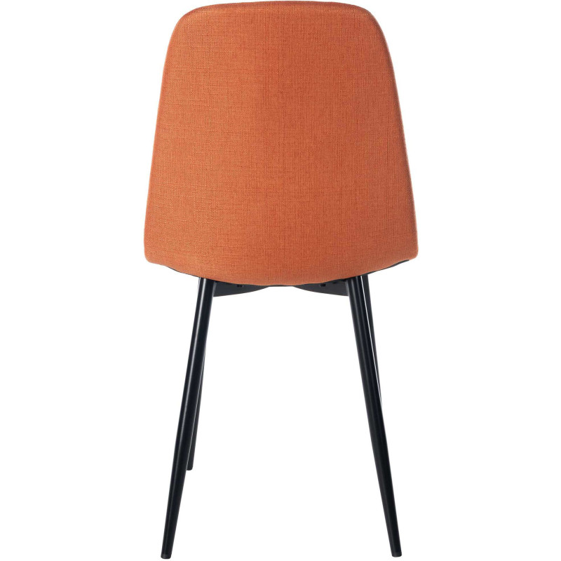 Chaise moderne en Tissu Orange Métal Noir Jerana - 3