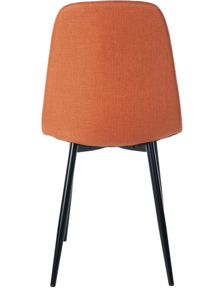 Chaise moderne en Tissu Orange Métal Noir Jerana - 3