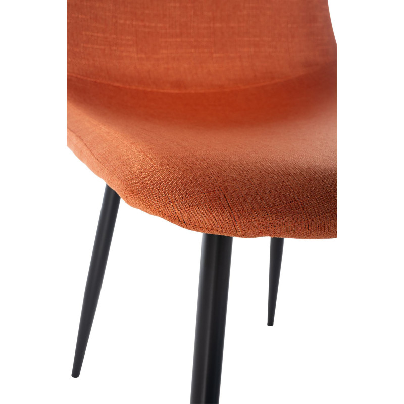 Chaise moderne en Tissu Orange Métal Noir Jerana - 4