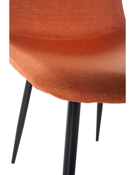 Chaise moderne en Tissu Orange Métal Noir Jerana - 4