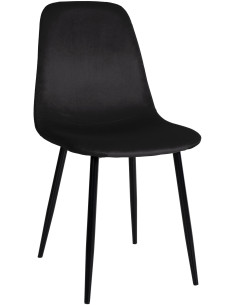 Chaise moderne en Velours Noir Métal Noir Jerana - 1