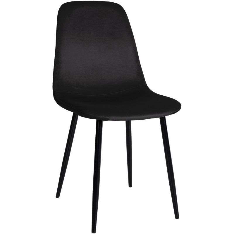 Chaise moderne en Velours Noir Métal Noir Jerana - 1
