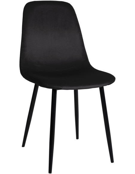 Chaise moderne en Velours Noir Métal Noir Jerana - 1