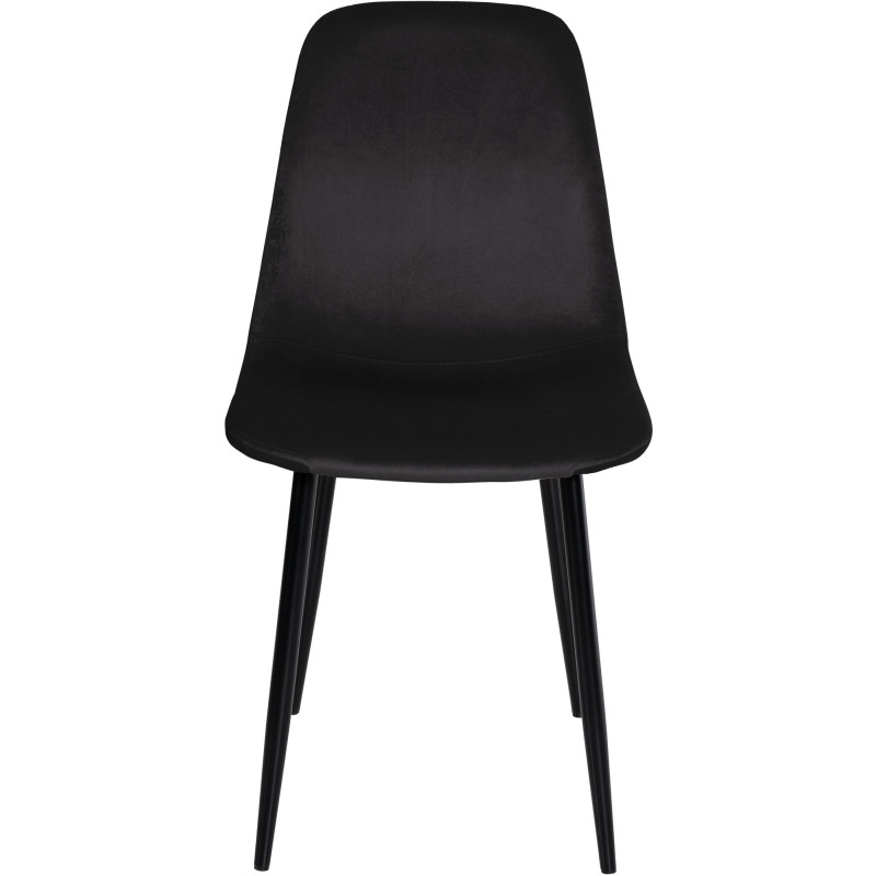 Chaise moderne en Velours Noir Métal Noir Jerana - 2