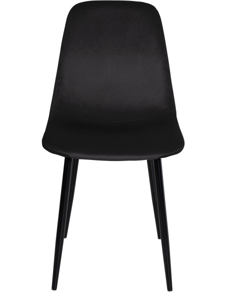 Chaise moderne en Velours Noir Métal Noir Jerana - 2