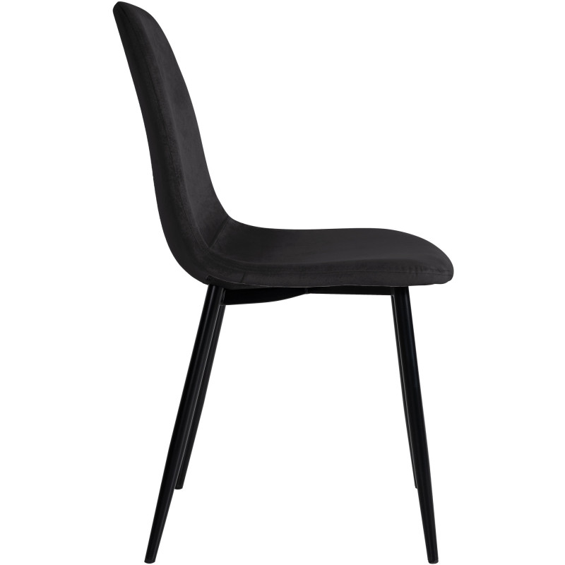 Chaise moderne en Velours Noir Métal Noir Jerana - 3
