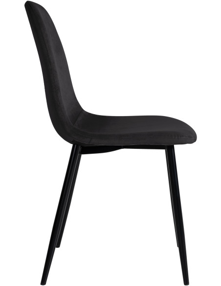 Chaise moderne en Velours Noir Métal Noir Jerana - 3