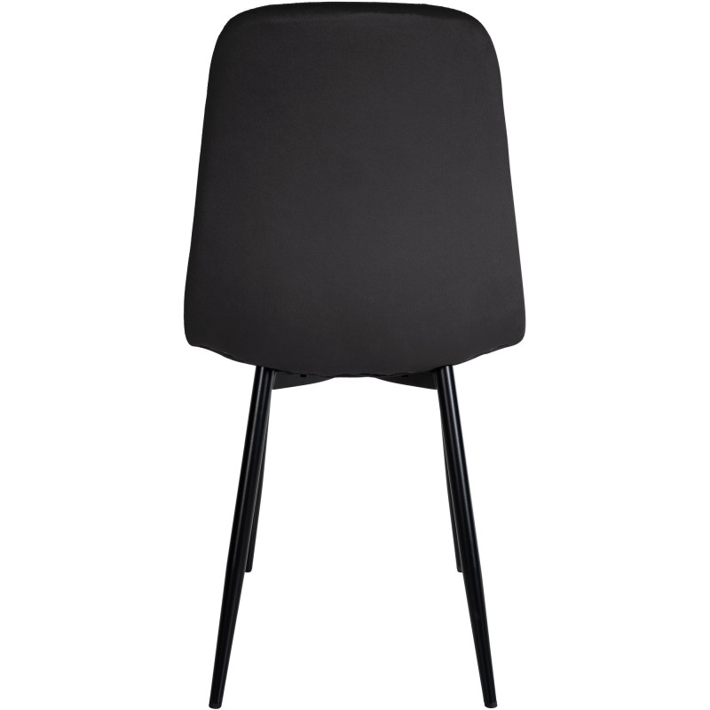 Chaise moderne en Velours Noir Métal Noir Jerana - 5