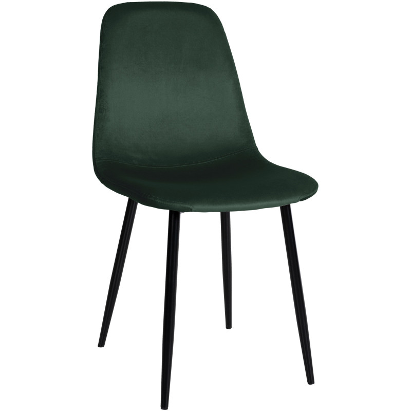 Chaise moderne en Velours Vert foncé Métal Noir Jerana - 1