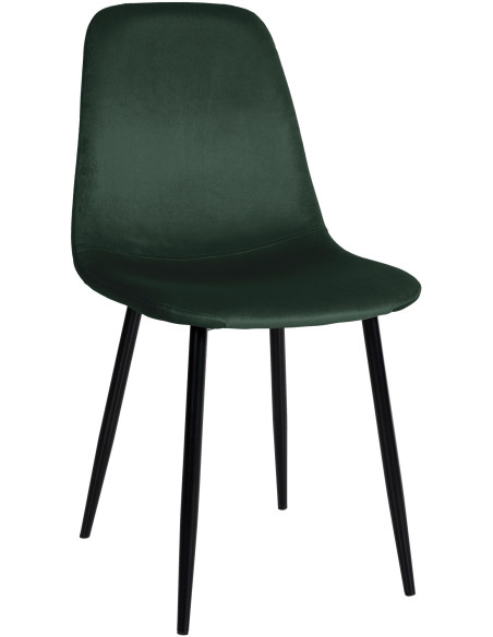 Chaise moderne en Velours Vert foncé Métal Noir Jerana - 1