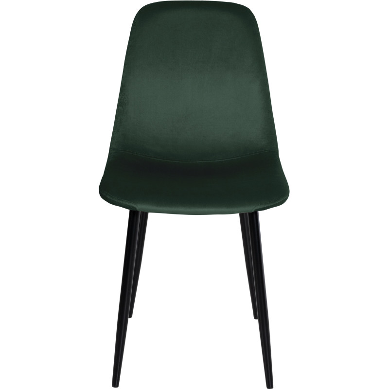 Chaise moderne en Velours Vert foncé Métal Noir Jerana - 2