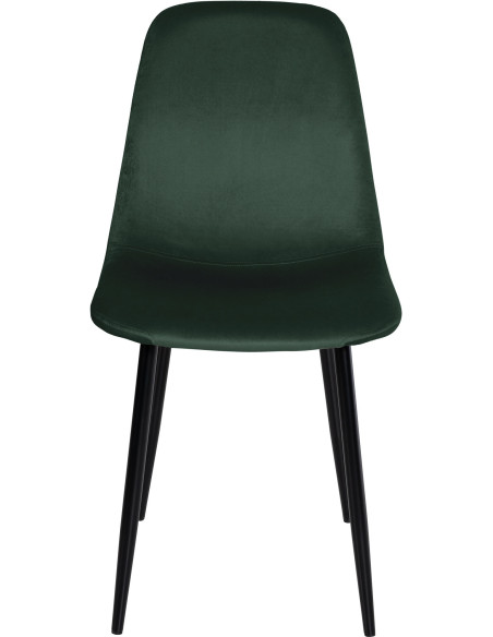 Chaise moderne en Velours Vert foncé Métal Noir Jerana - 2