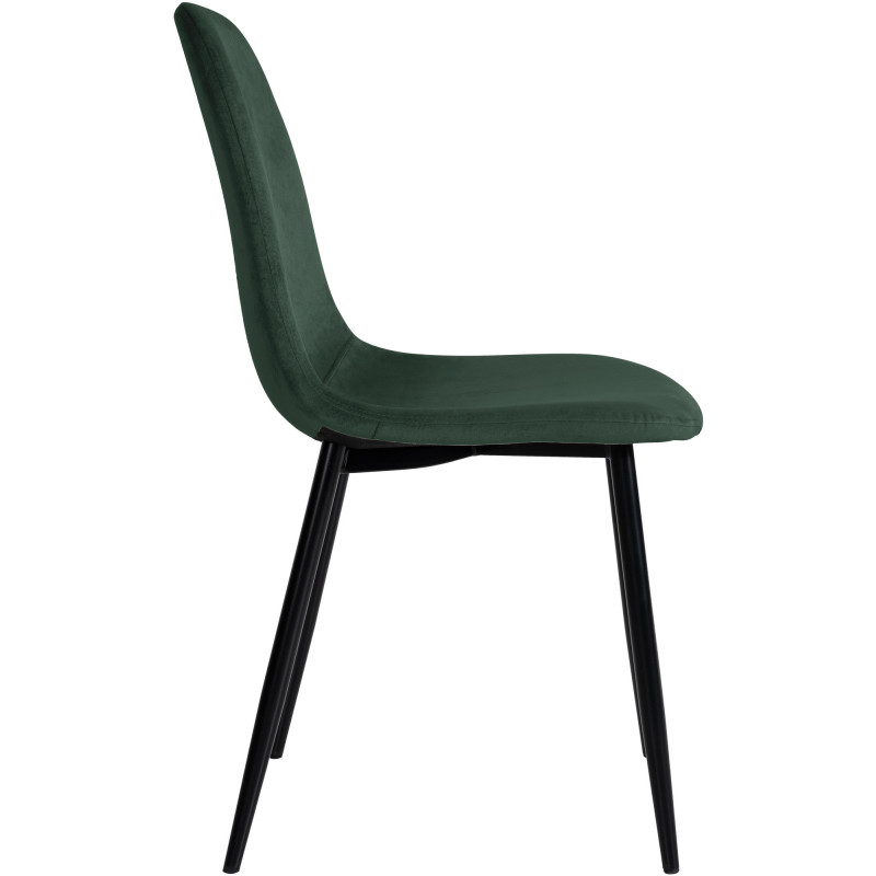 Chaise moderne en Velours Vert foncé Métal Noir Jerana - 3