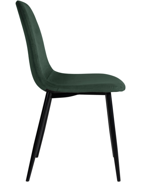 Chaise moderne en Velours Vert foncé Métal Noir Jerana - 3